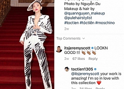 Xuất hiện trên Instagram của Moschino, Tóc Tiên được NTK Jeremy Scott khen ngợi