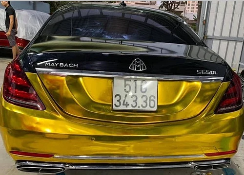 Đại gia Sài Gòn giả Mercedes-Benz S-Class như Maybach dát vàng Trung Đông, logo mâm xe như Rolls-Royce