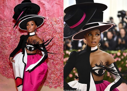 Janelle Monae đội bốn chiếc mũ dự Met gala