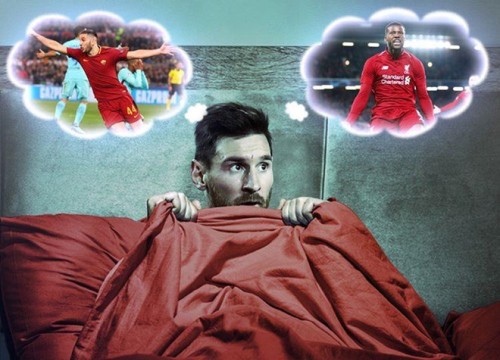 Hí họa Messi run sợ giữa đêm vì cơn ác mộng Liverpool