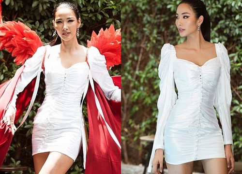 Hoàng Thuỳ đeo cánh thiên thần 'đồ nhỏ', thử thách trình diễn áo bơi Miss Universe