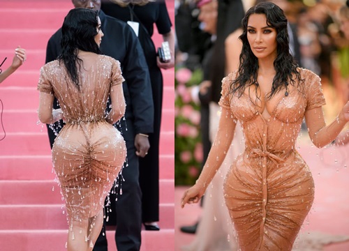 Kim Kardashian chiếm spotlight tại Met Gala với bộ váy ướt át, nhưng khi biết cách cô chật vật để mặc ai cũng thấy... í ẹ