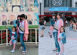 'Triệu Mẫn' Giả Tịnh Văn cùng hai con gái chơi ở Disneyland