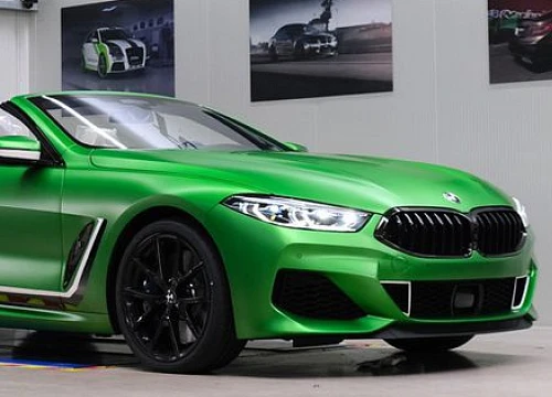 BMW M850i Cabrio "khoác áo" Matte Krypton Green lạ lẫm