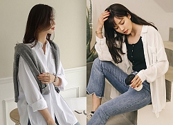 Những cách kết hợp đẹp kinh điển giữa sơ mi trắng và quần jeans