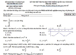 Thi thử THPT quốc gia 2019: Đề thi - đáp án môn Toán - Sở GDĐT Đà Nẵng