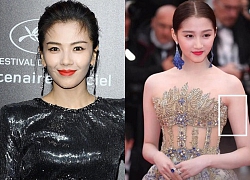 Bóc mẽ 2 mỹ nhân Cbiz tại Cannes: Quan Hiểu Đồng trát phấn loang lổ, lộ bắp tay to, Lưu Đào make up như doạ ma