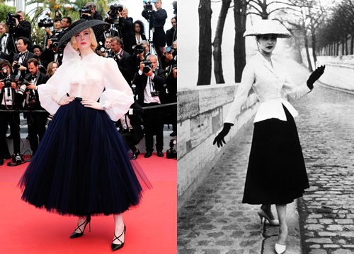 Elle Fanning tái hiện hình ảnh huyền thoại của Dior ở thảm đỏ Cannes