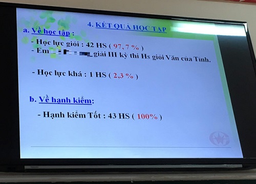 Thẩm định bài kiểm tra vụ 42/43 em một lớp đạt học sinh giỏi