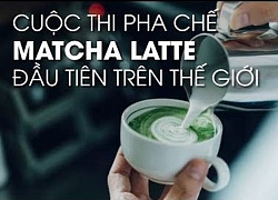 Mê hoặc tách matcha latte nghệ thuật dự thi tầm thế giới