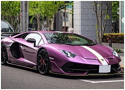 Lamborghini Aventador SVJ "màu tím thuỷ chung" lăn bánh trên đường phố xứ hoa anh đào