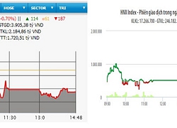 HNX-Index nhích nhẹ, VN-Index giảm hơn sáu điểm