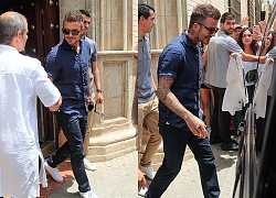 David Beckham điển trai, vui vẻ đưa vợ con đi chơi ở Tây Ban Nha