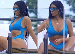 Kim Kardashian khoe dáng đẫy đà với bikini gợi cảm trên bãi biển