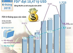 6 tháng đầu năm, vốn FDI vào Việt Nam đạt hơn 18 tỷ USD