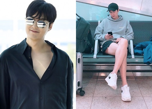 Ở bển nóng quá hay sao mà dạo này Lee Min Ho hay trễ trên và cộc dưới, điệu xinh chúm chím thế này?