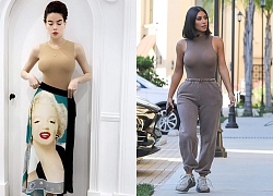 Hà Hồ diện bodysuit giống Kim Kardashian