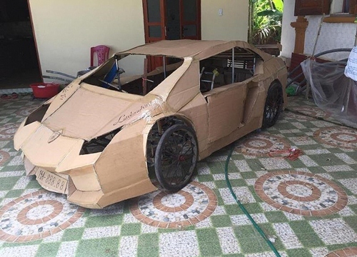 Siêu xe Lamborghini bằng bìa giấy carton gây bão MXH