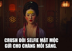 Lỡ tay dặm lố phấn, Lưu Diệc Phi biến thành meme sau trailer Mulan: Đây là tôi mỗi khi crush đòi selfie mặt mộc!