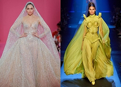 Dàn mẫu diện váy xuyên thấu để ngực trần ở tuần lễ Haute Couture