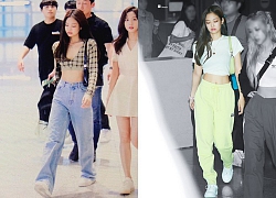 Jennie không thiếu lần mặc crop top ra sân bay nhưng bốc lửa tột độ như lần này thì rất hiếm