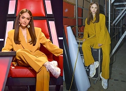 Ghi hình The Voice Kids 2019, Hương Giang pose dáng 'ngầu', thần thái chuẩn HLV Siêu mẫu