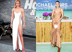 Rosie Huntington-Whiteley nổi bật với đầm xẻ cao không nội y