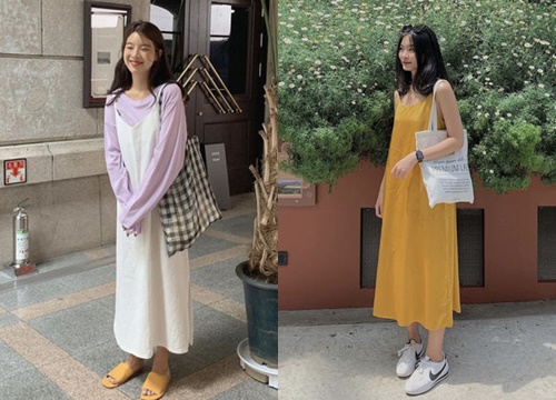 Váy hai dây oversize chắc hẳn sẽ là món đồ tạm biệt hè chào đầu thu 2019