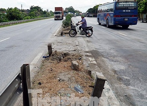 Cận cảnh 'bẫy tử thần' trên QL5 là nguy cơ tai nạn chết người