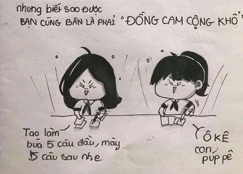 Vẽ tay bộ tranh khoảnh khắc về người bạn cùng bàn thời đi học, cô bạn khiến dân mạng thi nhau share vì quá dễ thương!