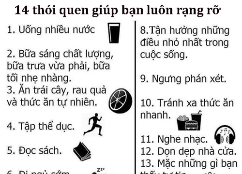 14 thói quen nên có giúp bạn đẹp rạng rỡ mà không cần phấn son