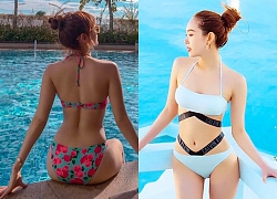 Diện bikini rực rỡ, Minh Hằng khoe ngực khủng và hông quả táo trứ danh