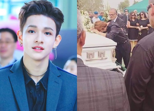 Xót xa hình ảnh Kim Samuel gục khóc trong đám tang của người cha quá cố