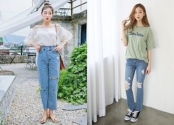 Chỉ với áo phông, chiếc quần jeans rách cũng có thể trở thành item thời trang "chất lừ"