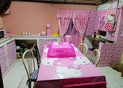 Cặp vợ chồng trung niên quyết tâm cải tạo lại ngôi nhà cũ nát thành ngôi nhà Hello Kitty