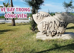 Vẽ bậy trong công viên ven biển ở Phú Yên