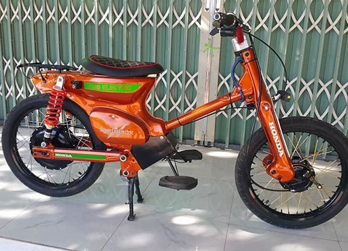 Người yêu xe Tây Ninh tự chế tạo Honda Super Cub chạy điện