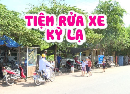 "Tiệm" rửa xe kỳ lạ toàn nhân viên mặc áo xanh giúp tân sinh viên đến trường