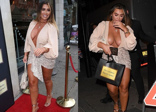 Ngỡ ngàng với áo xẻ sâu của Lauren Goodger