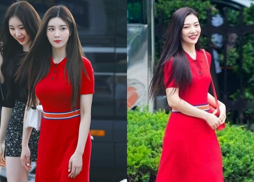 Joy (Red Velvet) đụng hàng váy đỏ với 'bản sao Irene' Kwon Eunbi (IZ*ONE), kẻ 8 lạng người nửa cân