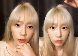 Lúc livestream, Taeyeon lộ mái tóc trông như rơm vì tẩy quá nhiều lần