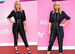 Taylor Swift đẹp hút mắt với jumpsuit họa tiết sành điệu tại sự kiện