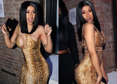 Cardi B suýt lộ "vòng một" vì váy hở bạo