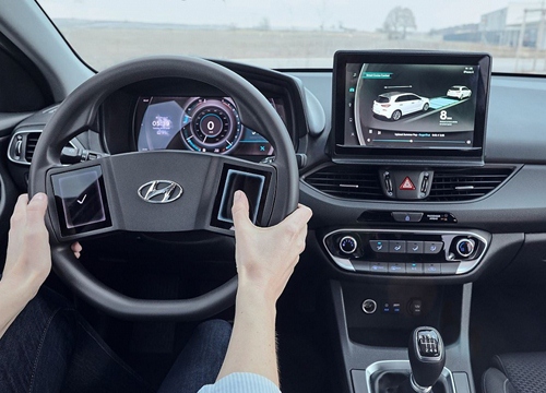 Tìm hiểu vô-lăng tích hợp màn hình cảm ứng của Hyundai