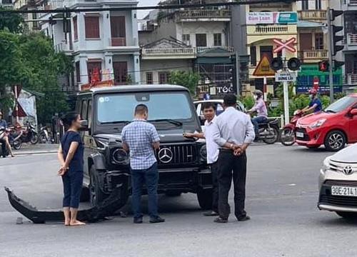 Mercedes-AMG G 63 Edition 1 đầu tiên gặp nạn tại VN, rụng cản trước