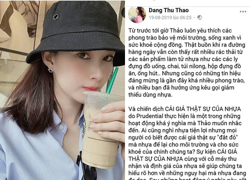 Vừa kêu gọi hạn chế sử dụng đồ nhựa, Đặng Thu Thảo bị dân mạng bóc mẽ: 'Bản thân vẫn dùng mà'