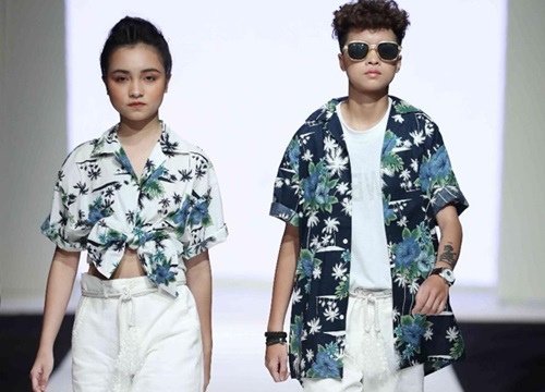 Chị em sinh đôi 'khuấy đảo' sàn Runway tại Vietnam Junior Fashion Week