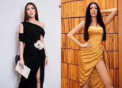 Tô son điểm phấn theo đúng kiểu Miss Universe, Thúy Vân bỗng dưng thành "chị em sinh đôi" với một Hoa khôi đàn em