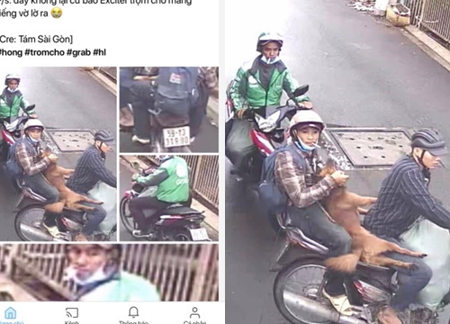 Phẫn nộ 3 tài xế Grabbike ngang nhiên trộm chó giữa ban ngày?