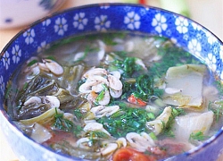 Canh cải chua nấu tép